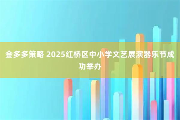金多多策略 2025红桥区中小学文艺展演器乐节成功举办
