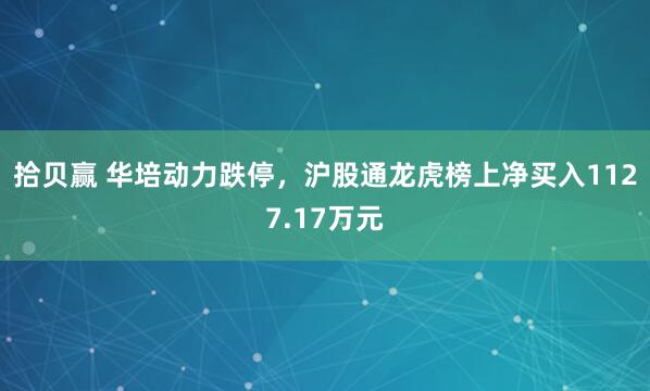 拾贝赢 华培动力跌停，沪股通龙虎榜上净买入1127.17万元