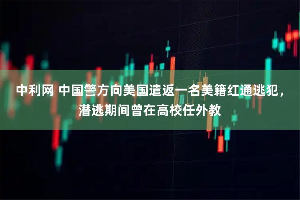 中利网 中国警方向美国遣返一名美籍红通逃犯，潜逃期间曾在高校任外教